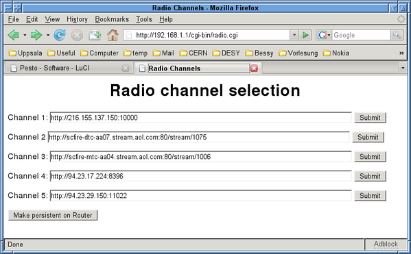 channel selection screenshot