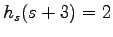 $h_s(s+3) = 2$