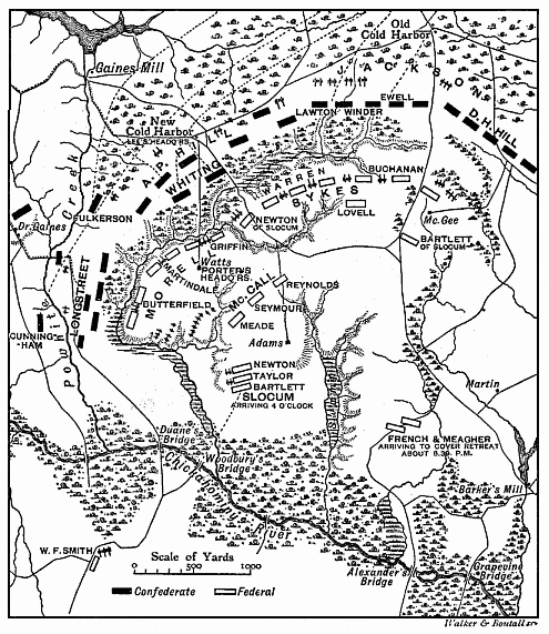 Map of the Battle of Gaines' Mill