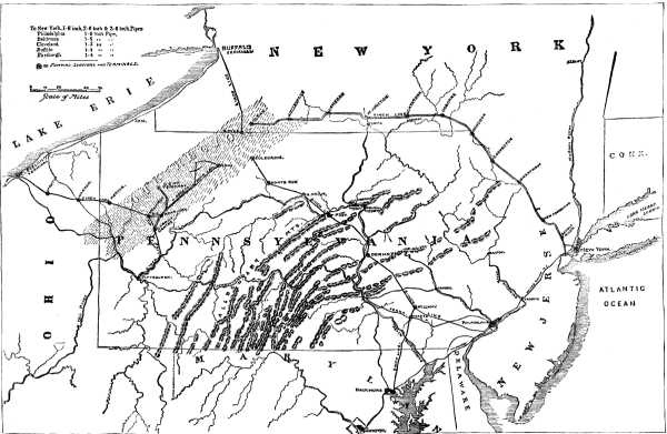 MAP SHOWING THE NATIONAL TRANSIT CO.'S PIPE LINES.