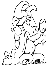 Gnu with magnifying glass