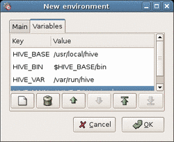 Environment variables window