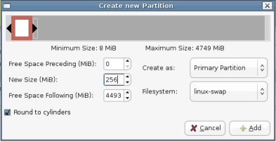 create swap partition