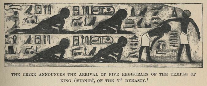 067.jpg The Crier Announces the Arrival of Five Registrars Of The Temple of King sirnir, Of the Vth Dynasty 