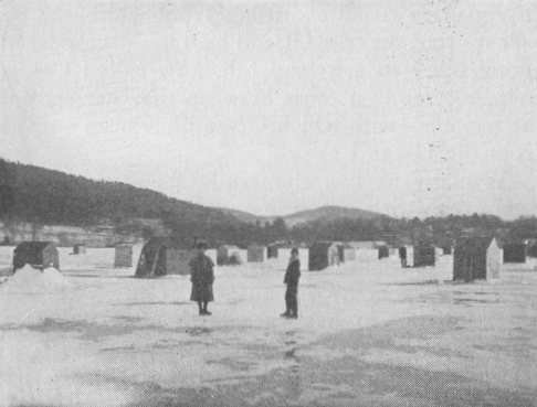 Fishermen's Shanties on the Frozen Lake