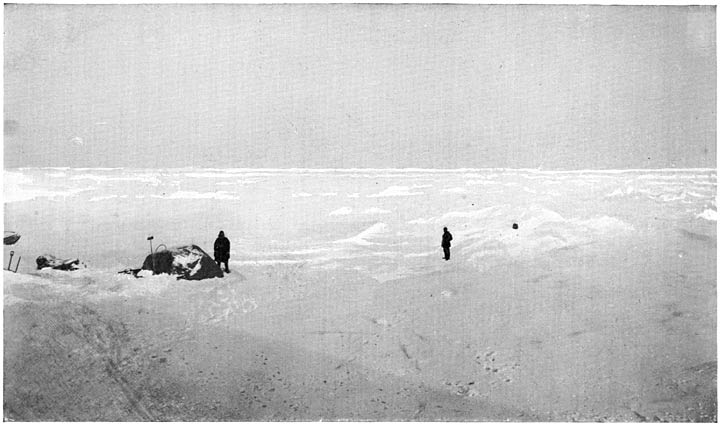 View over the Drift-ice. Depot in Foreground