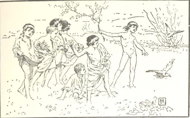 Decorative graphic of children